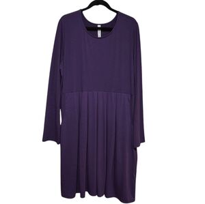 Women's NEW Zenana Premium Purple Mini Dress, Pockets, 3X